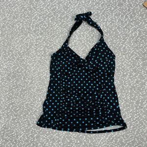INCHES OFF Tankini Swim Retro Polka Dot Top Swimsuit size 8
